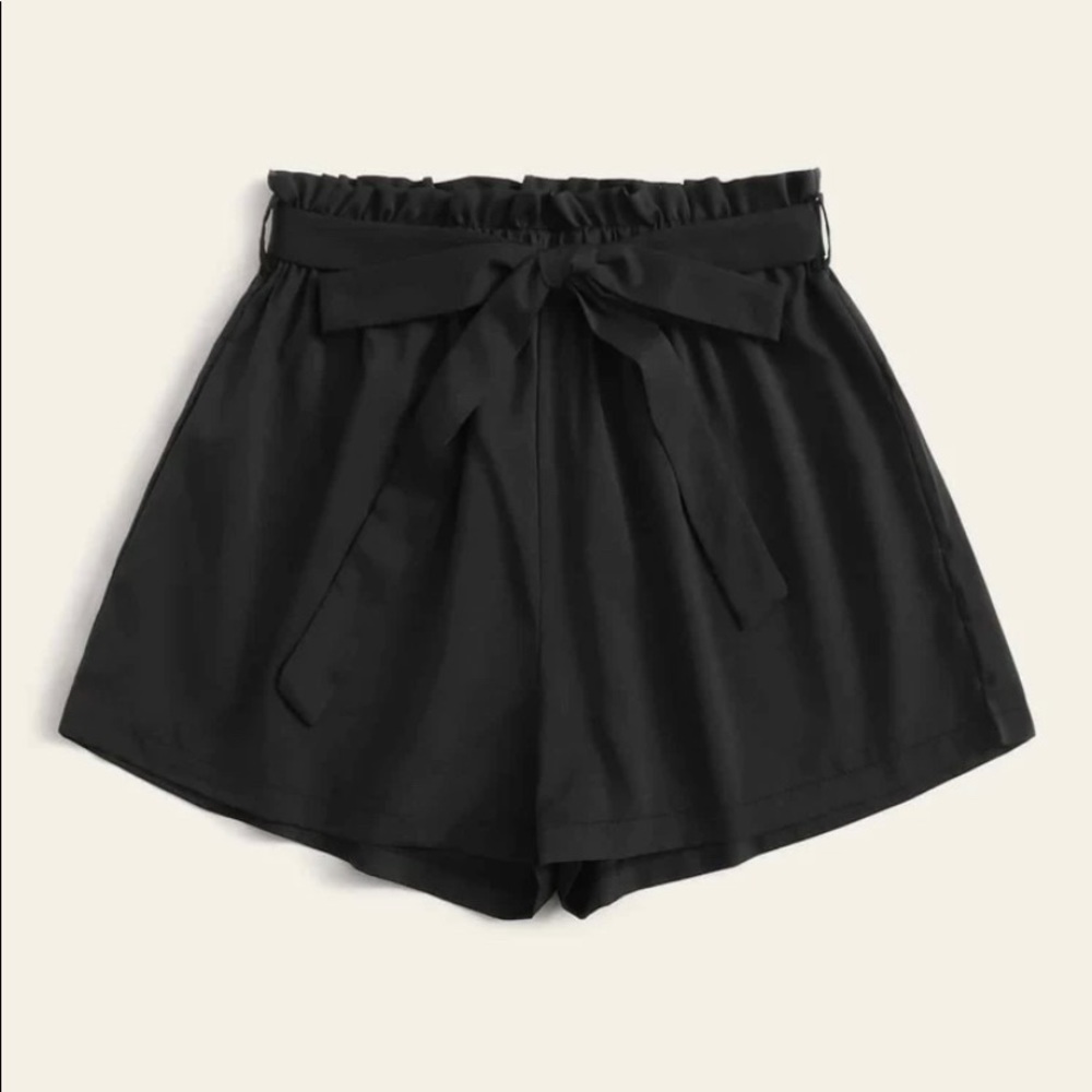 Shein Belted High-Rise Paperbag Waist Shorts